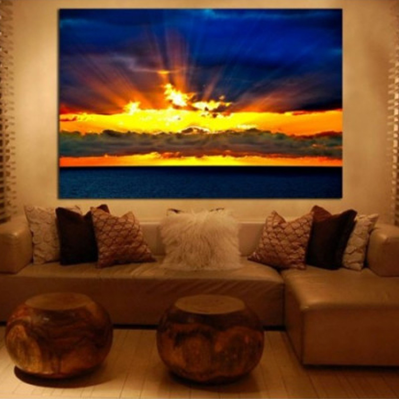 Πίνακας σε καμβά με Θάλασσα Συννεφιασμένο ηλιοβασίλεμα